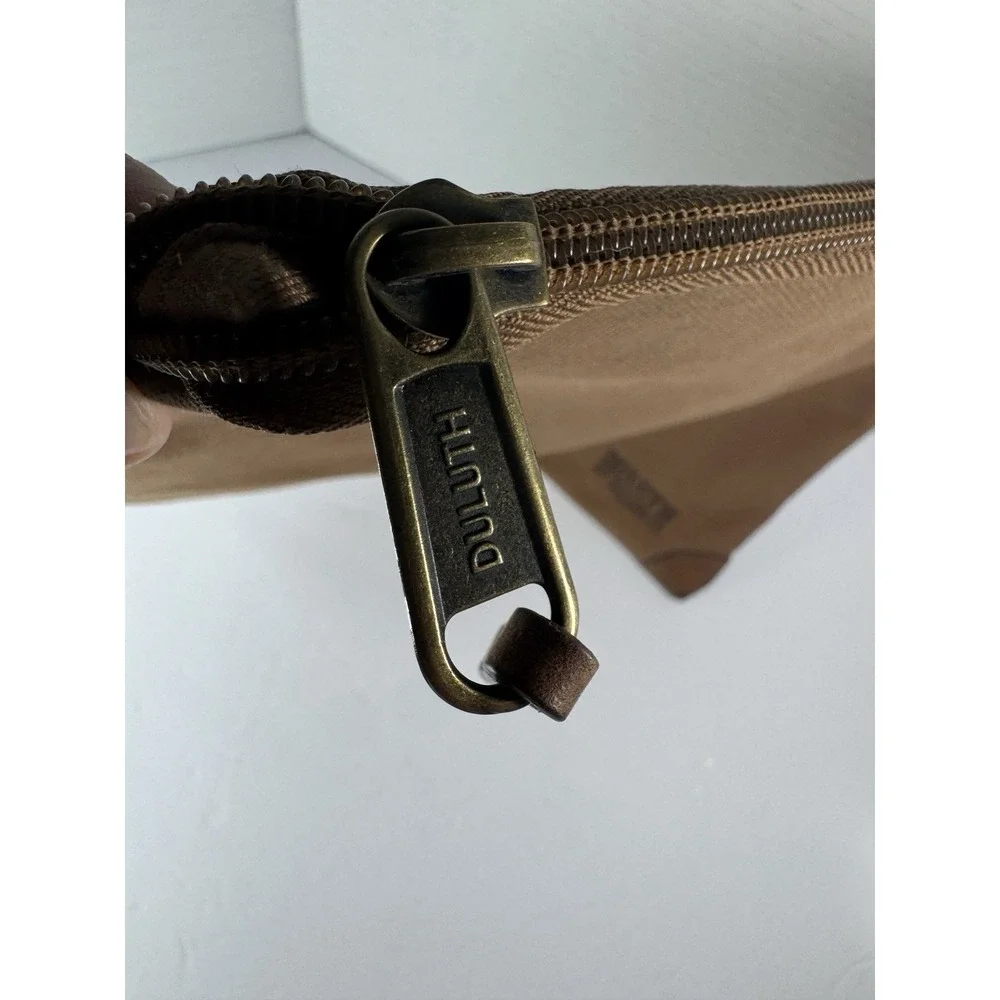 Duluth Trading Co Fire Hose Pants Brown 12x14 Canvas Zipper Utility Bag